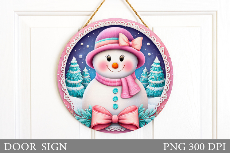 Christmas Snowman Door Sign. Christmas Door Sign Design
