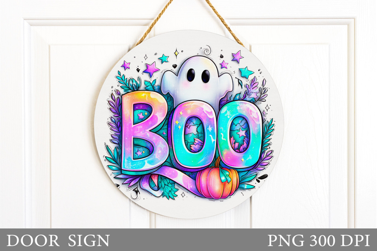 Boo Door Sign Design. Halloween Door Sign Sublimation
