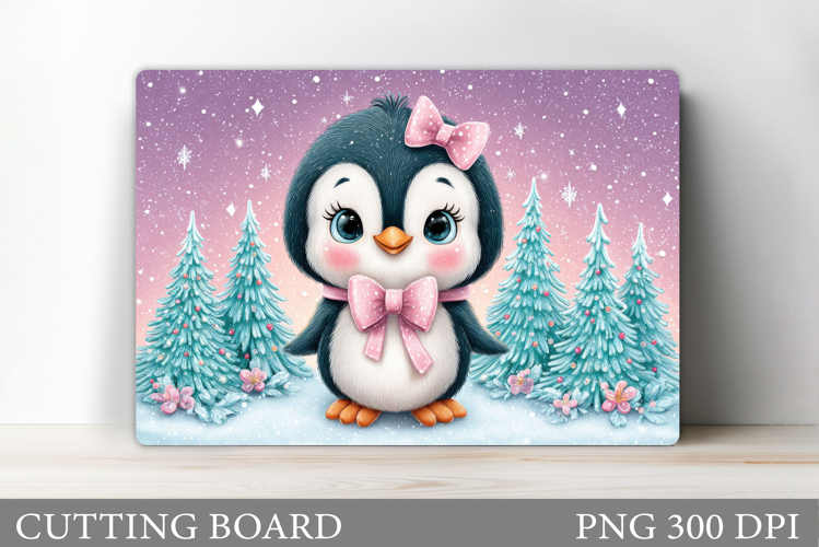 Cute Penguin Cutting Board. Christmas Cutting Board Design
