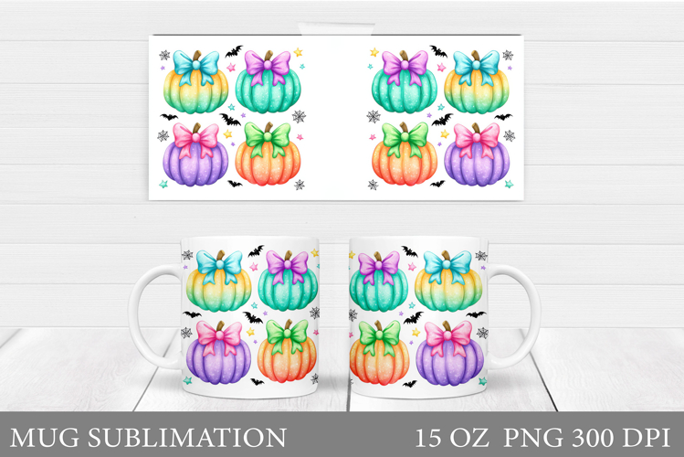 Colorful Pumpkin Mug Design. Pumpkin Sublimation