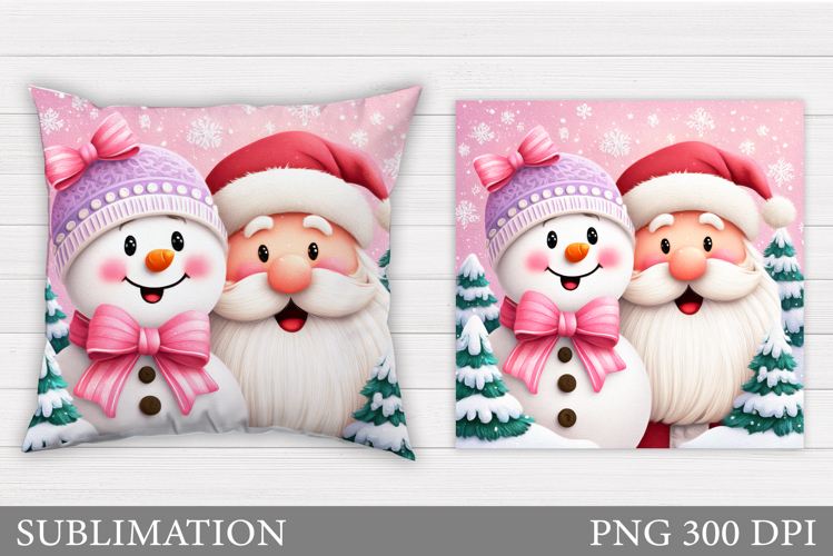 Santa Claus Pillow Design. Christmas Pillow Sublimation