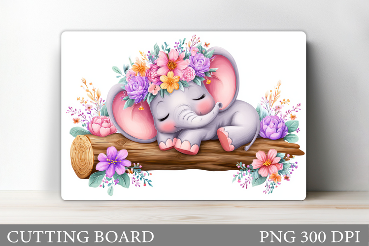 Cute Elephant Cutting Board. Elephant Sublimation