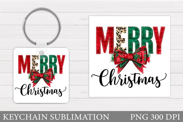 Merry Christmas Keychain. Christmas Keychain Design