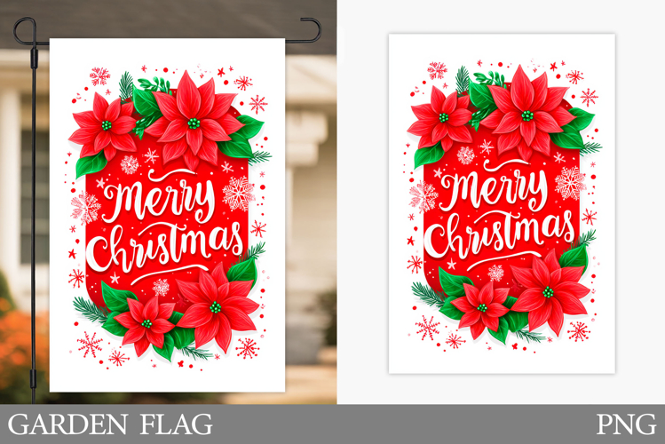 Merry Christmas Garden Flag. Christmas Garden Flag Design