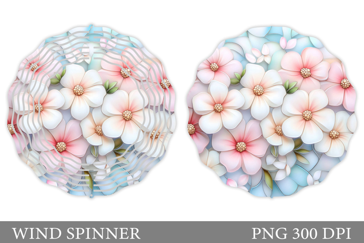 Flowers Wind Spinner Design. Floral Wind Spinner Sublimation