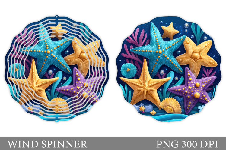 Starfish Wind Spinner Sublimation. Sea Wind Spinner Design
