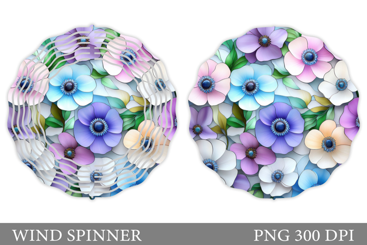 Floral Wind Spinner Sublimation. Flowers Wind Spinner Design