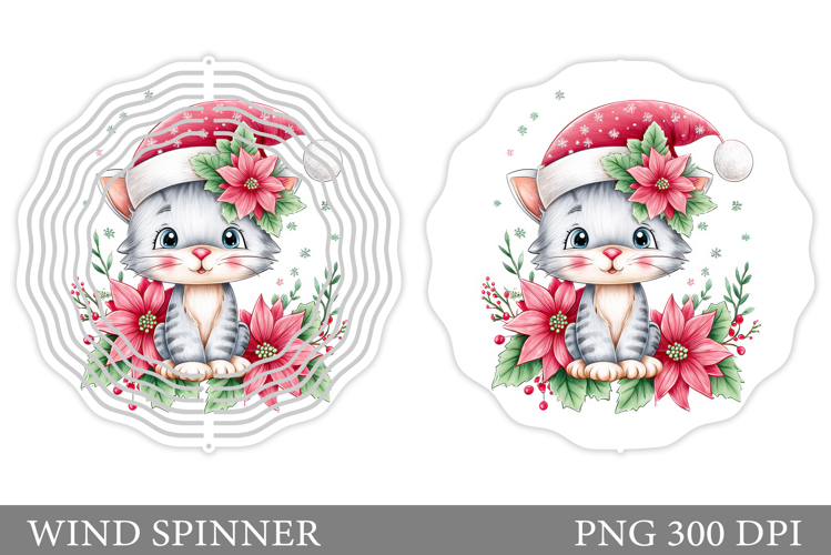 Christmas Cat Wind Spinner. Christmas Wind Spinner Design
