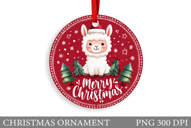 Cute Lama Christmas Ornament. Christmas Ornament Design