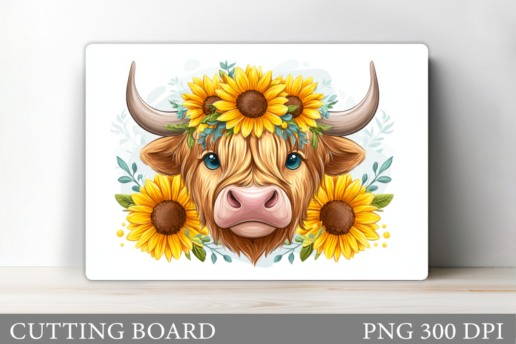 Cute Cow Cutting Board Design. Cow Flowers Cutting Board