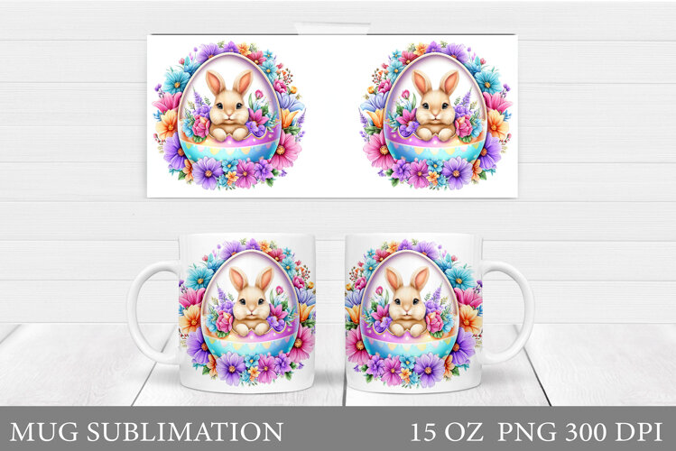 Easter Bunny Mug Design. Easter Mug Sublimation example image 1