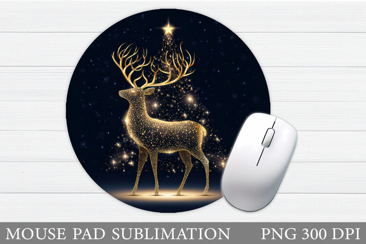 Reindeer Mouse Pad Sublimation. Christmas Mouse Pad Design example image 1