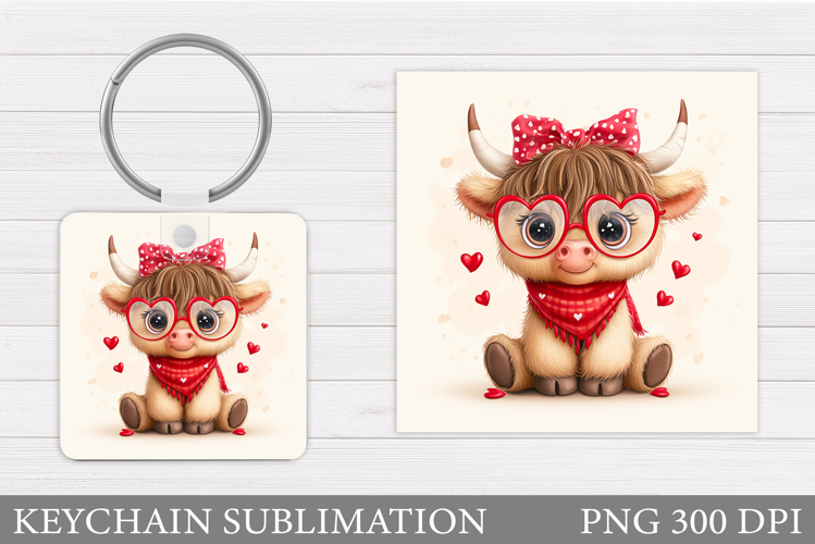 Cute Cow Keychain Design. Cute Cow Sublimation