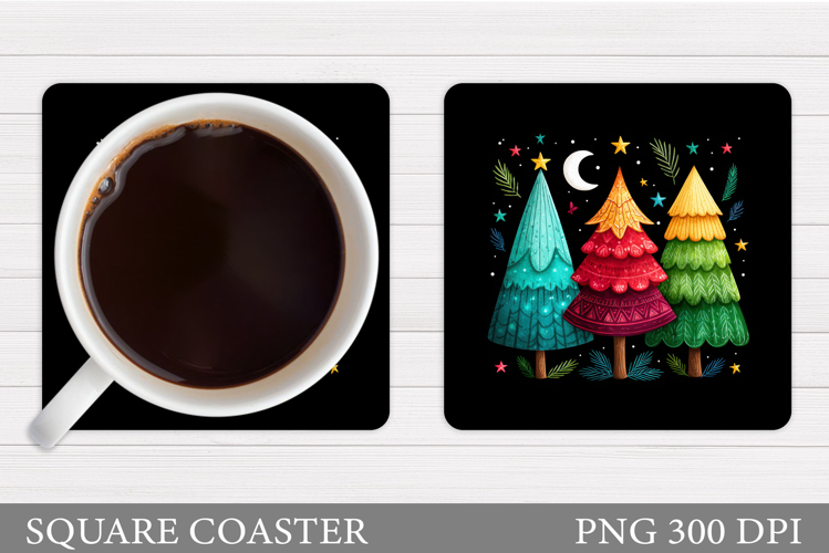 Christmas Tree Coaster Design. Christmas Coaster Sublimation