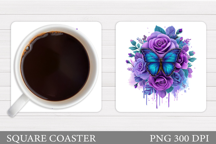 Butterfly Coaster Design. Butterfly Sublimation