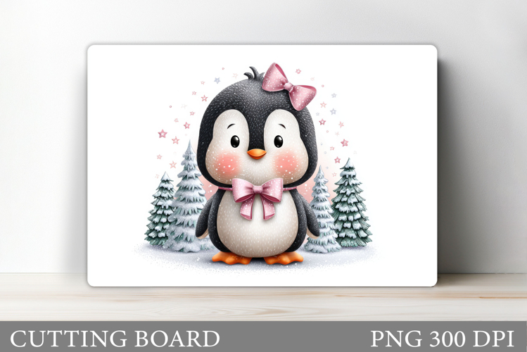 Cute Penguin Cutting Board. Christmas Cutting Board Design