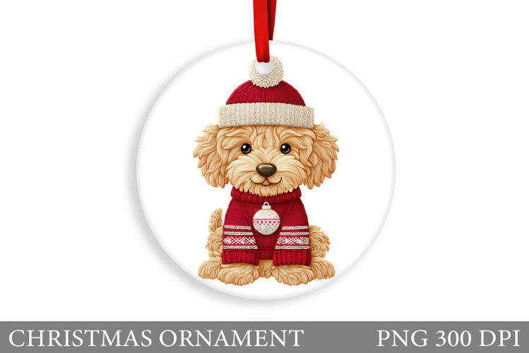 Cute Dog Christmas Ornament. Christmas Ornament Design