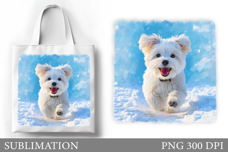 Christmas Dog Tote Bag. Christmas Tote Bag Sublimation