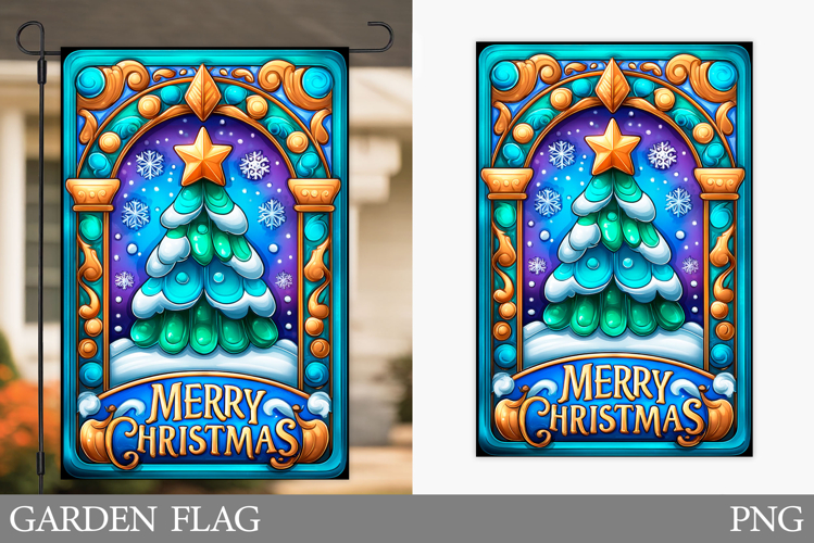 Christmas Tree Garden Flag. Christmas Garden Flag Design
