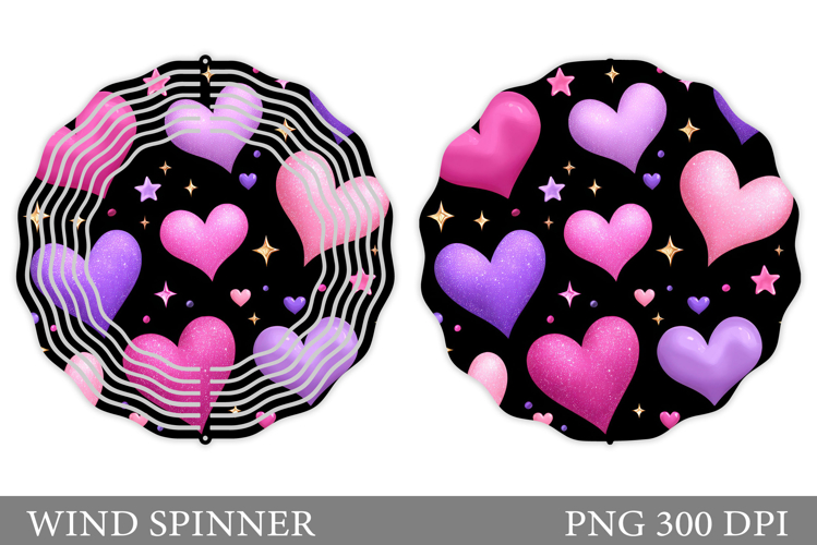 Hearts Wind Spinner Design. Valentines Wind Spinner