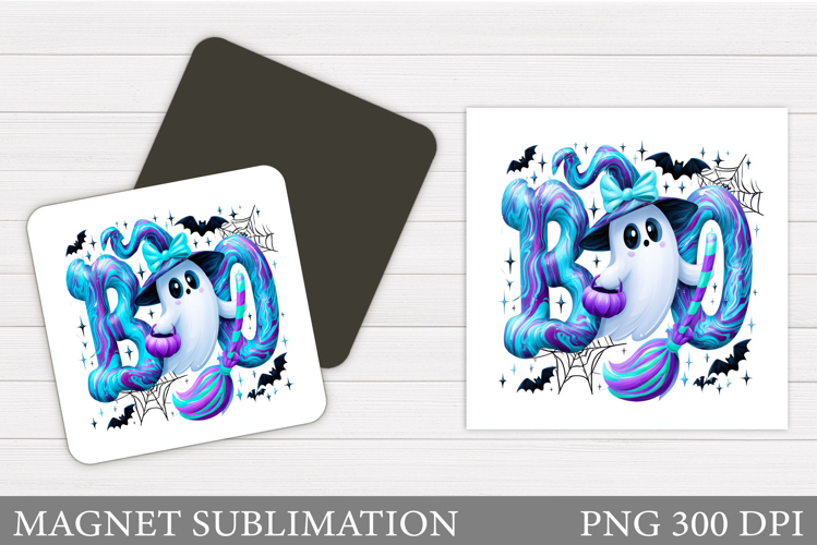 Boo Magnet Design. Cute Ghost Magnet Sublimation
