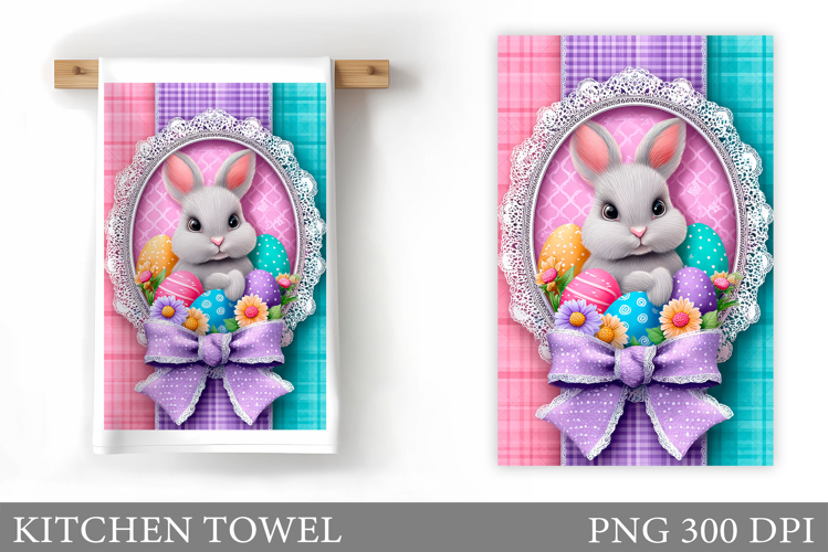 Easter Bunny Kitchen Towel . Easter Kitchen Towel Design