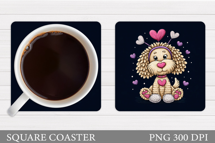 Valentines Dachshund Coaster. Valentines Dog Coaster Design