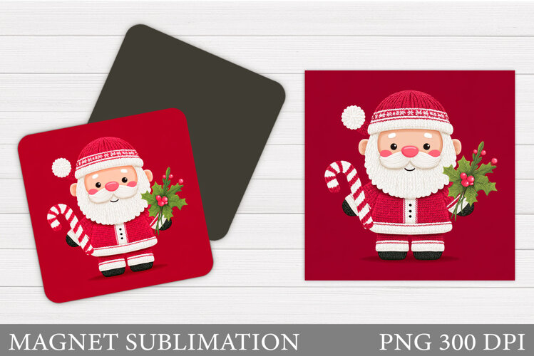 Santa Claus Magnet Design. Christmas Magnet Sublimation example image 1