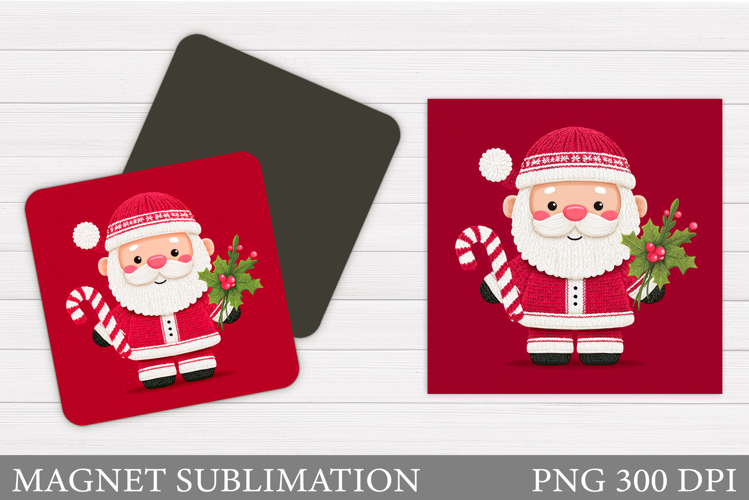 Santa Claus Magnet Design. Christmas Magnet Sublimation