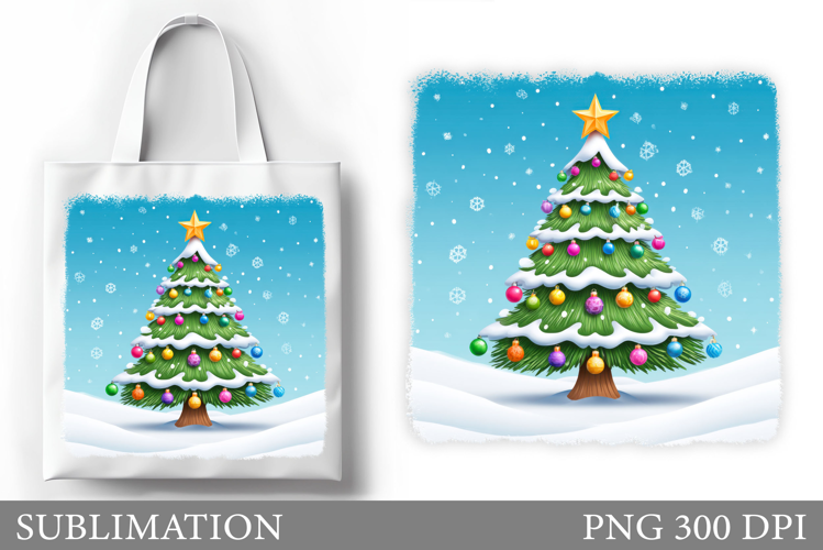 Christmas Tree Tote Bag. Christmas Tote Bag Sublimation