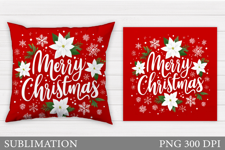 Merry Christmas Pillow Design. Christmas Sublimation