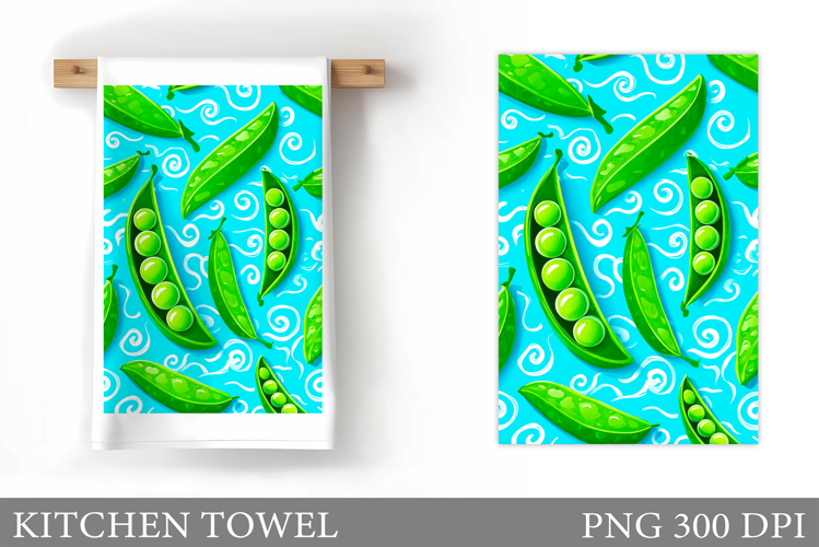 Peas Kitchen Towel Design. Tomato Sublimation
