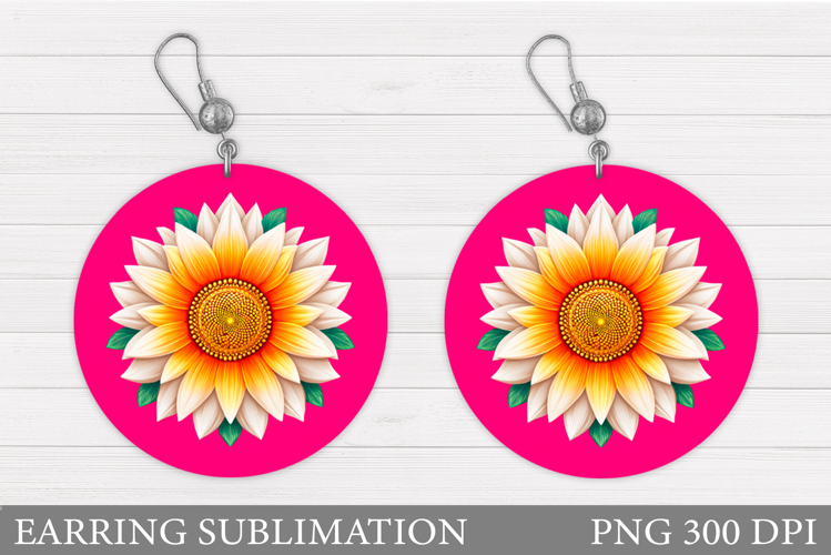 Floral Earring Sublimation. Flowers Earring Design