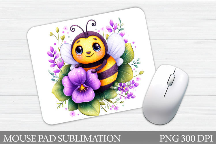 Cute Bee Mouse Pad Design. Cute Bee Sublimation