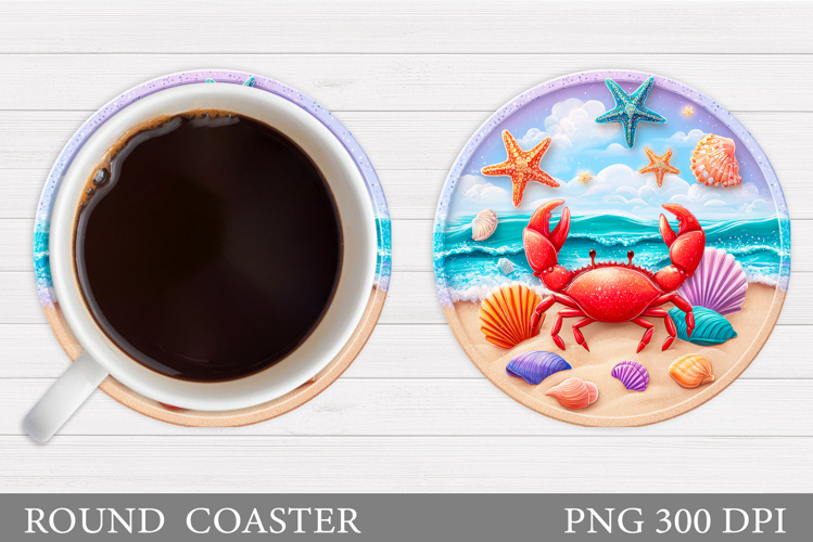 Crab Coaster Design. Crab Sublimation