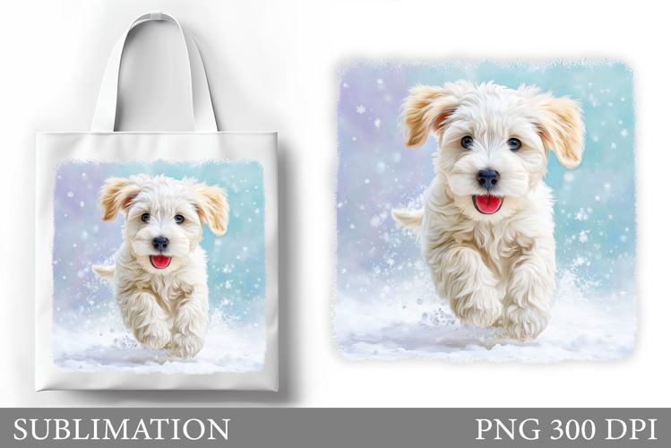 Christmas Dog Tote Bag. Christmas Tote Bag Sublimation