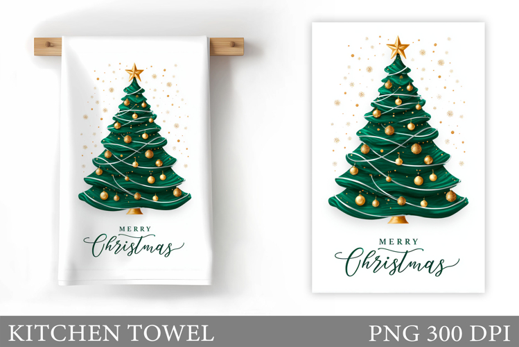Christmas Tree Kitchen Towel. Christmas Kitchen Towel Design