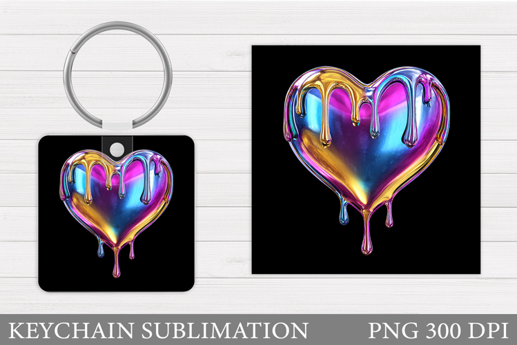 Heart Keychain Design. Valentine Keychain Sublimation