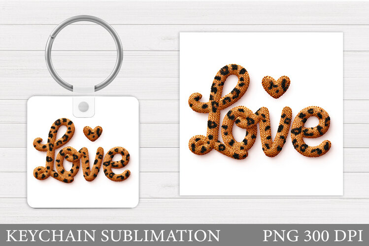 Love Keychain Design. Valentine Keychain Sublimation example image 1