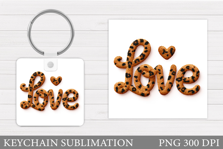 Love Keychain Design. Valentine Keychain Sublimation