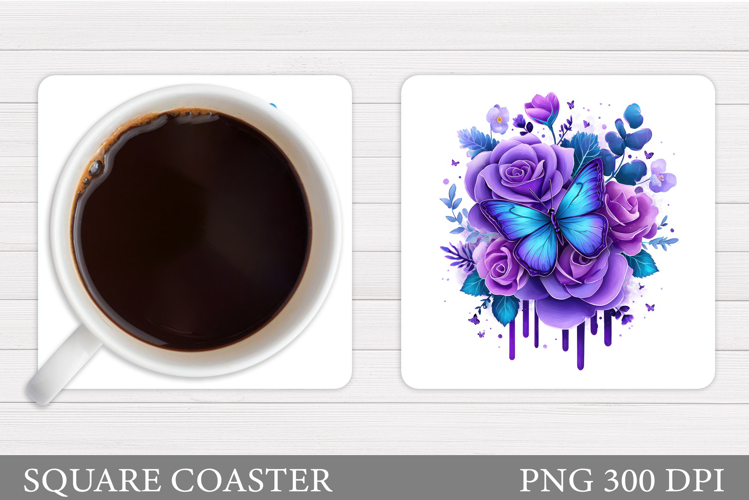 Butterfly Coaster Sublimation. Butterfly Coaster Design