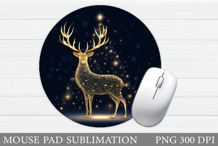 Reindeer Mouse Pad Sublimation. Christmas Mouse Pad Design example image 1
