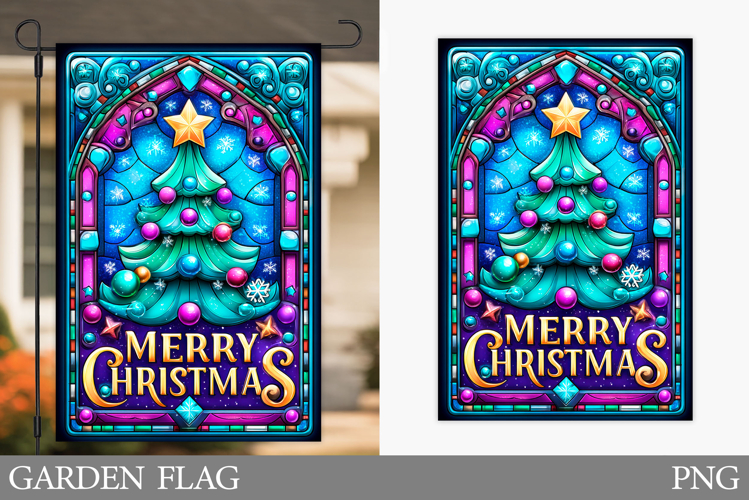 Christmas Tree Garden Flag. Christmas Garden Flag Design