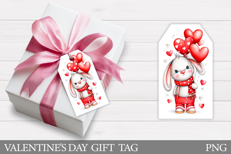 Valentines Bunny Gift Tag. Valentine Gift Tag Printable
