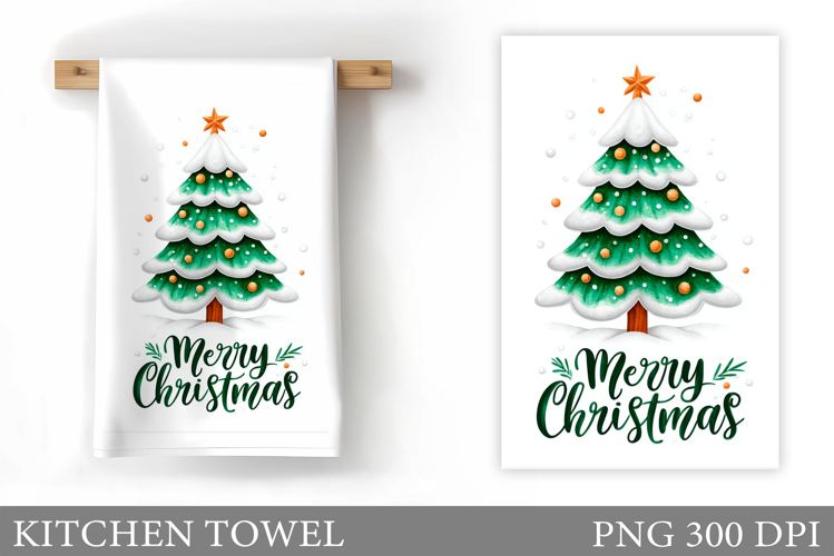Christmas Tree Kitchen Towel. Christmas Deer Kitchen Towel