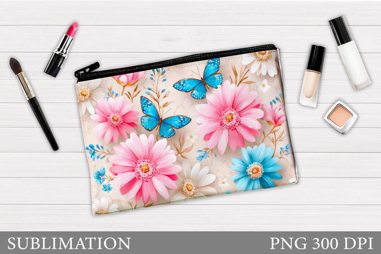 Butterflies Cosmetics Bag Design. Butterflly Sublimation