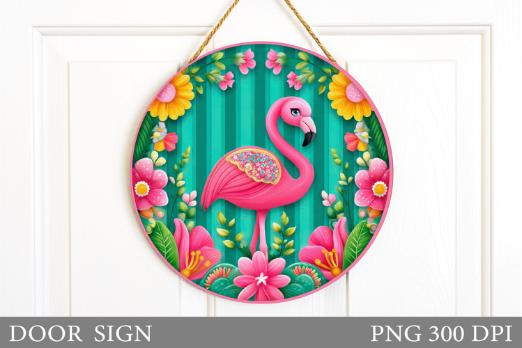 Flamingo Door Sign Design. Flamingo Sublimation