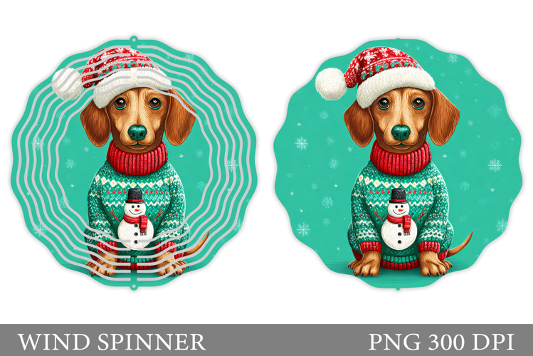Christmas Dog Wind Spinner. Christmas Wind Spinner Design