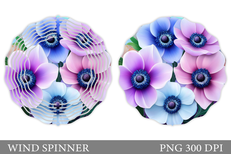 Flowers Wind Spinner Design. Floral Wind Spinner Sublimation