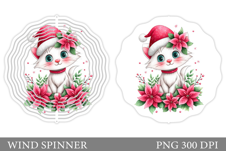 Christmas Cat Wind Spinner. Christmas Wind Spinner Design
